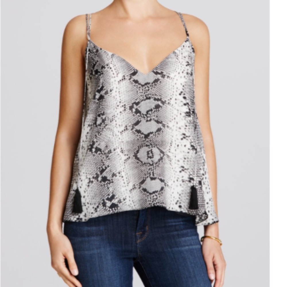 Elizabeth and James python-print silk cami top S